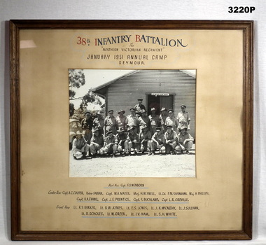 Photo and details 38th Bn Camp 1951.