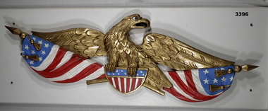 American eagle and flags emblem.