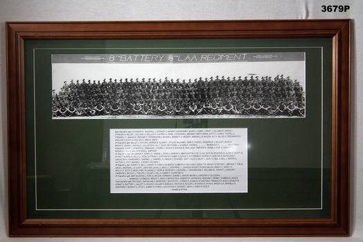 Photograph framed re LAA aircraft Regiment WW2.