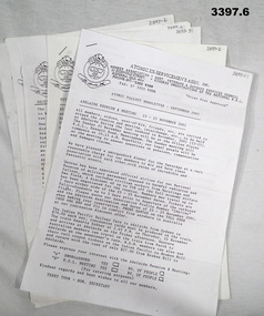 Newsletters, Atomic ex Servicemen’s Association.