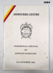 BOOKLET, Armoured Centre, 1985