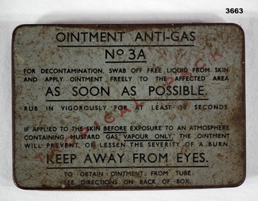Tin containing anti gas ointment.