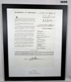 Copy of the Instrument of surrender by the Japanese.