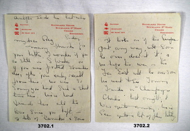 Personal letter to Reg Allardice and envelope