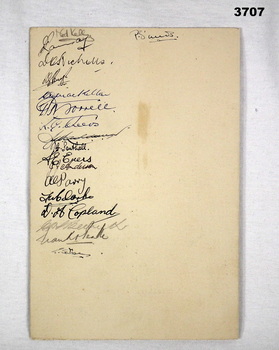 461 RAAF Sqd dinner menu.