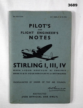 Manual, Pilots, Flight Engineers notes RAAF WW2