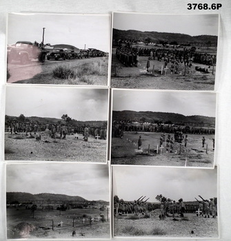 Six photographs of a military funeral NT WW2.