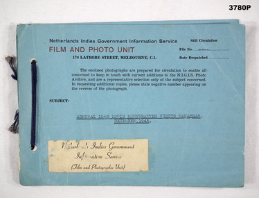 Album with photo of Lord Mountbatten addressing troops.