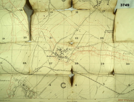Trench map, France corrected to 1917.