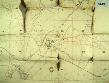 Trench map, France corrected to 1917.