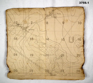 Map, trench of area Villers Brettoneux.