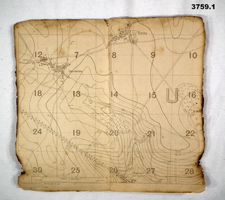Map, trench of area Villers Brettoneux.