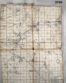 Trench map France, surveyed 1917.