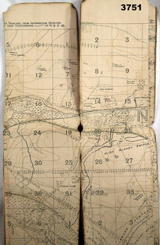 Trench map, France, trenches corrected to 1918