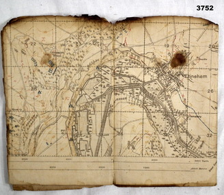 Trench map France, trenches corrected to 1918.