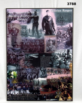 Poster mounted re history of the Victorian Rangers.