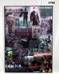 Poster mounted re history of the Victorian Rangers.