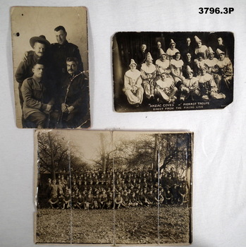 Three photographs relating to WW1