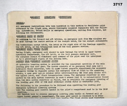 DOCUMENT - AIRCRAFT EMERGENCY OPERATIONS INSTRUCTIONS