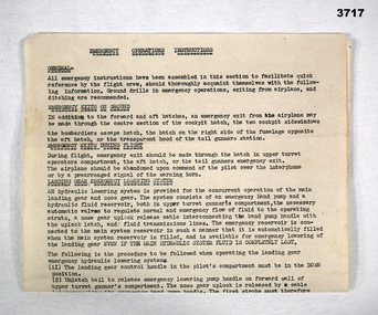 DOCUMENT - AIRCRAFT EMERGENCY OPERATIONS INSTRUCTIONS