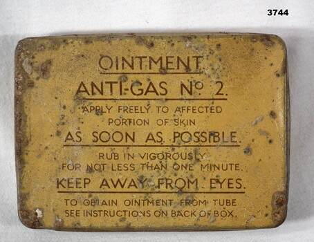 Tin of anti gas ointment in tubes WW2