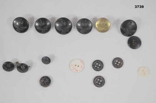 Collection of blue and gold RAAF buttons