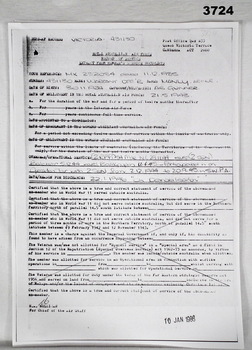 Photocopy of Service Record for A.T. Manly.