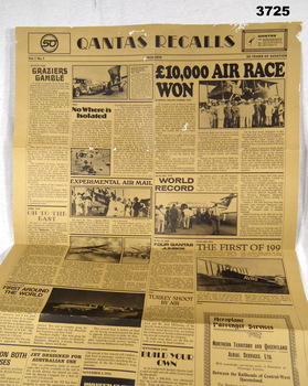 Newspaper "Qantas Recalls" from A T Manly.