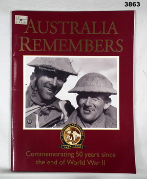 Book, Australia Remembers, 50 years, 1945 - 1995