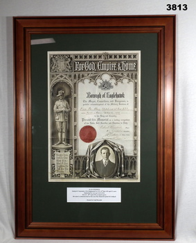 Certificate from Borough of Eaglehawk re soldier.