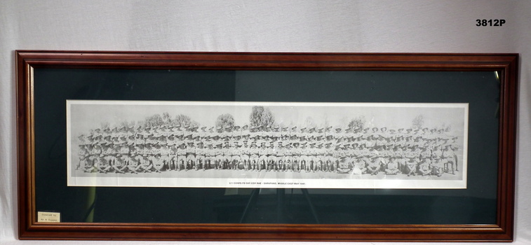 Panorama photo of a large group of soldiers.