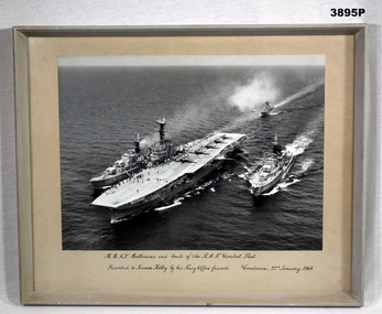 Photograph showing HMAS Melbourne and Support vessels.
