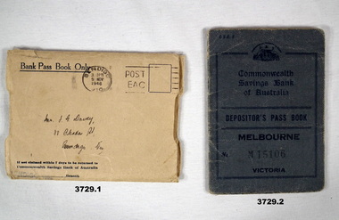 Bank pass book with military payments WW2
