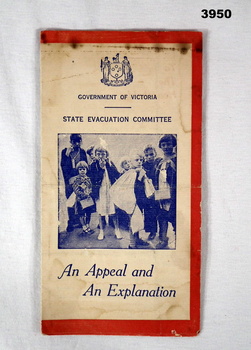 Document re evacuation of families in wartime.