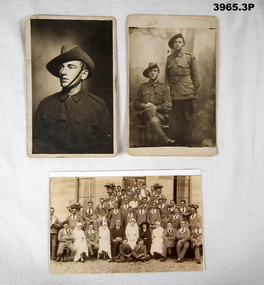 Postcard photographs of soldiers and hospital staff, nurses