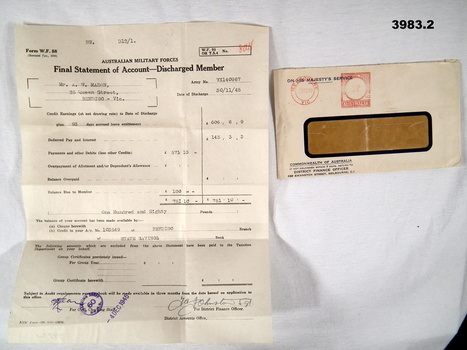 Final account document individual AMF WW2