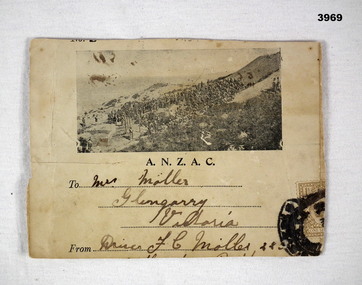 Photo section cut out with address on WW1.