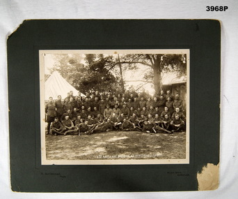 Photograph of a large group of soldiers WW1.