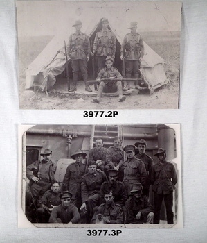 Two photos of soldiers in different settings.