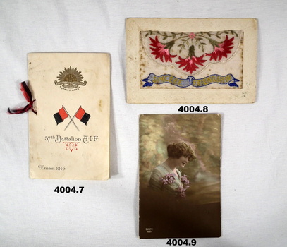 Three postcards both photographic and silk.