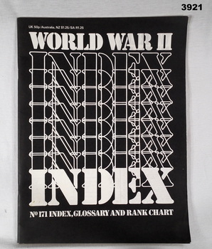 Magazine collection index of glossary and rank chart.