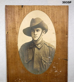 Photograph, portrait mounted unknown soldier.