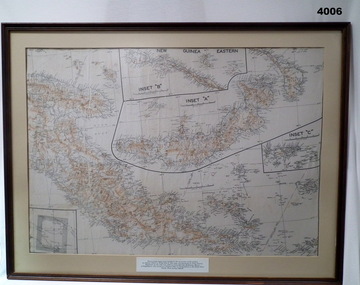 Framed map of eastern section of New Guinea.
