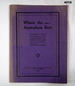 Book re where Australians are buried WW1.