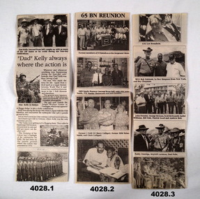 Newspaper cuttings 50th anniversary 65th Bn/1 RAR