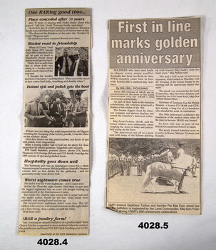 Newspaper cuttings 50th anniversary 65th BNN/1RAR