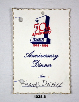 Invitation to the 50th anniversary 65th Bn/1 RAR