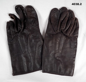 Pair of soft brown leather gloves.