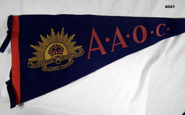 Pennant, triangular shape re AAOC.