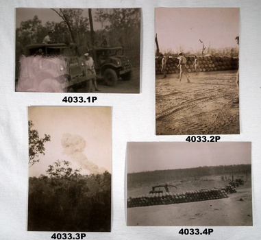 Four photos relating to bomb disposal.